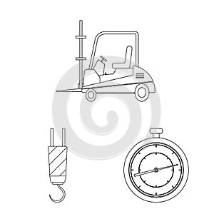 Isolated object of goods and cargo sign. Set of goods and warehouse stock symbol for web.