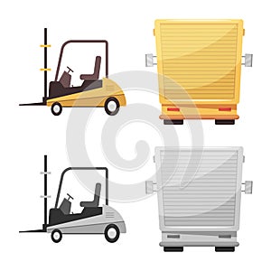 Isolated object of goods and cargo sign. Set of goods and warehouse stock symbol for web.