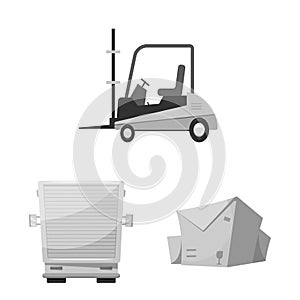 Isolated object of goods and cargo symbol. Collection of goods and warehouse stock symbol for web.