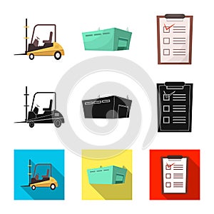 Isolated object of goods and cargo symbol. Collection of goods and warehouse stock symbol for web.