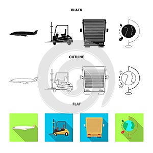 Isolated object of goods and cargo symbol. Collection of goods and warehouse vector icon for stock.