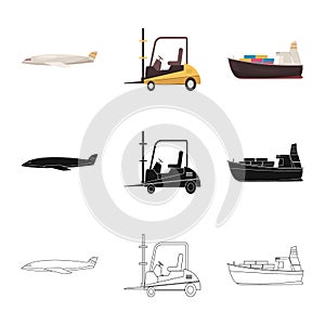 Isolated object of goods and cargo symbol. Collection of goods and warehouse vector icon for stock.