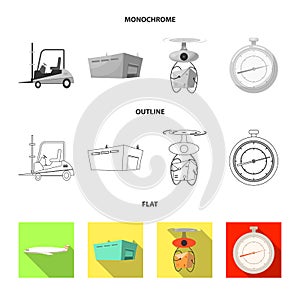 Isolated object of goods and cargo symbol. Set of goods and warehouse stock symbol for web.