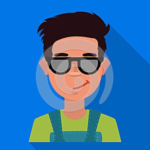 Isolated object of guy and contempt icon. Collection of guy and glasses vector icon for stock.