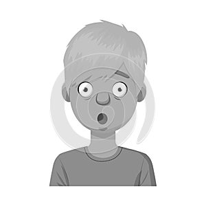 Isolated object of guy and fright icon. Collection of guy and surprise stock symbol for web.