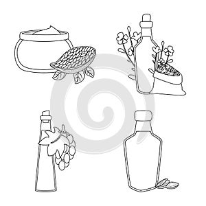 Isolated object of healthy and vegetable icon. Collection of healthy and organics vector icon for stock.