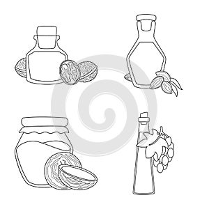 Isolated object of healthy and vegetable icon. Set of healthy and organics stock vector illustration.