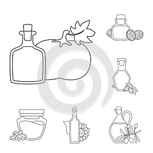 Isolated object of healthy and vegetable logo. Collection of healthy and organics stock vector illustration.