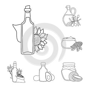 Isolated object of healthy and vegetable logo. Set of healthy and organics vector icon for stock.