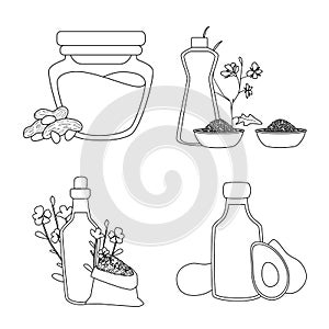 Isolated object of healthy and vegetable sign. Set of healthy and organics vector icon for stock.