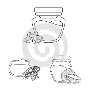 Isolated object of healthy and vegetable symbol. Collection of healthy and organics vector icon for stock.