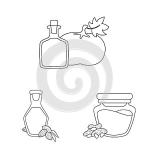 Isolated object of healthy and vegetable symbol. Set of healthy and organics stock vector illustration.