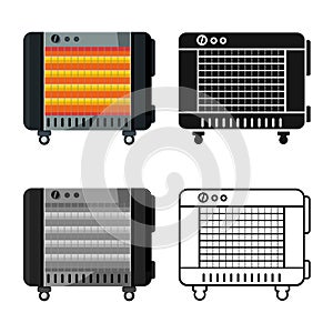 Isolated object of heater and device logo. Graphic of heater and oven stock vector illustration.