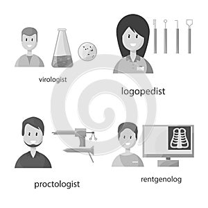 Isolated object of hospital and healthcare icon. Set of hospital and medical vector icon for stock.