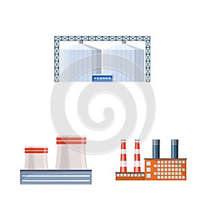 Isolated object of industry and building icon. Collection of industry and construction stock vector illustration.