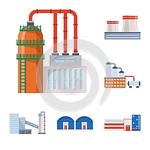 Isolated object of industry and building logo. Set of industry and construction stock vector illustration.