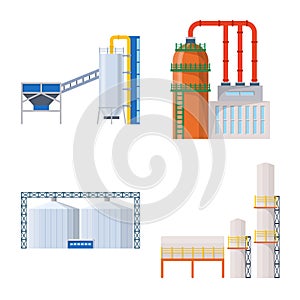 Isolated object of industry and building sign. Set of industry and construction stock vector illustration.