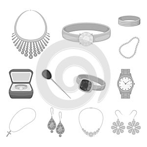 Isolated object of jewelery and necklace icon. Collection of jewelery and pendent stock symbol for web.