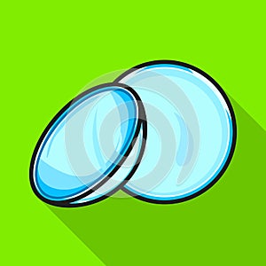 Vector illustration of lense and contact sign. Web element of lense and optical stock symbol for web.