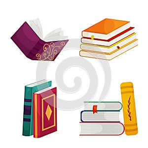 Isolated object of library and bookstore  sign. Collection of library and literature  vector icon for stock.