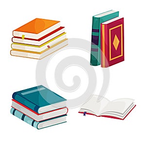 Isolated object of library and bookstore sign. Set of library and literature vector icon for stock.