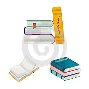 Isolated object of library and bookstore symbol. Collection of library and literature stock vector illustration.