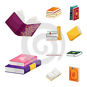 Isolated object of library and bookstore  symbol. Set of library and literature  stock vector illustration.