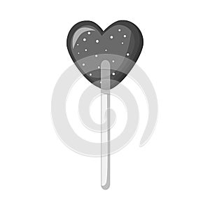 Isolated object of lollipop and heart logo. Graphic of lollipop and sweet vector icon for stock.