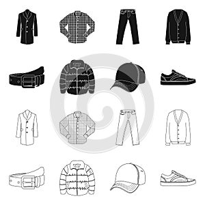 Isolated object of man and clothing icon. Set of man and wear vector icon for stock.