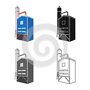 Isolated object of manufactory and fuel icon. Collection of manufactory and refinery stock symbol for web.