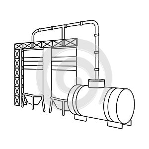 Isolated object of manufactory and refinery icon. Collection of manufactory and energy vector icon for stock.