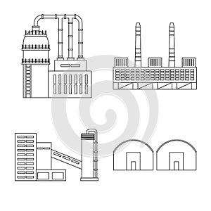 Isolated object of manufacturing and company icon. Set of manufacturing and structure stock vector illustration.