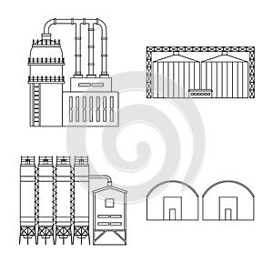 Isolated object of manufacturing and company sign. Collection of manufacturing and structure stock vector illustration.