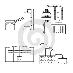 Isolated object of manufacturing and company symbol. Collection of manufacturing and structure stock symbol for web.