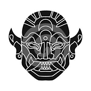 Isolated object of mask and indonesian symbol. Collection of mask and ethnic stock symbol for web.