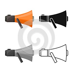 Isolated object of megaphone and warning symbol. Graphic of megaphone and scream vector icon for stock.