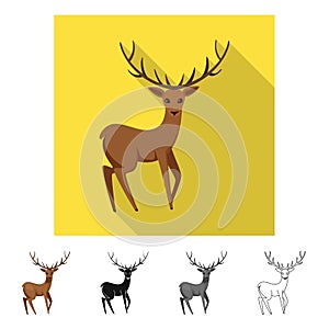 Isolated object of moose and animal icon. Set of moose and antler vector icon for stock. photo