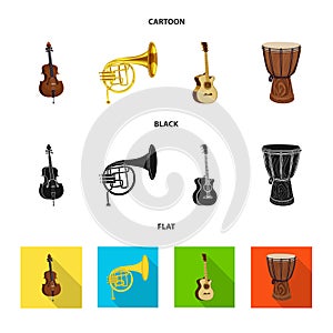 Isolated object of music and tune icon. Collection of music and tool vector icon for stock.