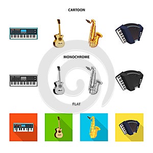 Isolated object of music and tune icon. Set of music and tool stock vector illustration.