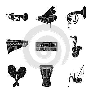 Isolated object of music and tune icon. Set of music and tool vector icon for stock.