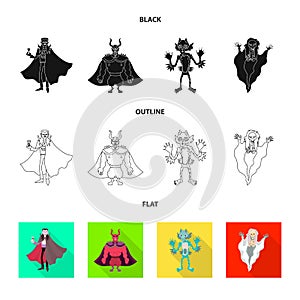 Isolated object of mystic and hell symbol. Collection of mystic and devilry vector icon for stock.