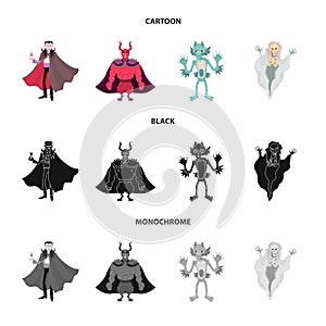 Vector illustration of mystic and hell icon. Collection of mystic and devilry stock vector illustration.