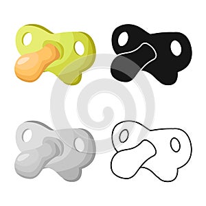 Vector illustration of nipple and pacifier sign. Web element of nipple and pacify stock symbol for web. photo