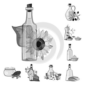 Isolated object of nutrition and organics symbol. Collection of nutrition and glass  stock vector illustration.