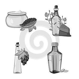 Isolated object of nutrition and organics symbol. Collection of nutrition and glass vector icon for stock.