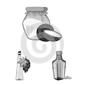 Isolated object of nutrition and organics symbol. Set of nutrition and glass vector icon for stock.