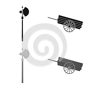 Isolated object of old and culture icon. Set of old and renaissance stock vector illustration.