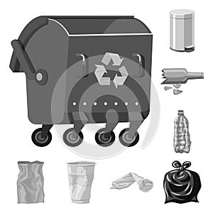 Isolated object of order and recycling symbol. Set of order and sort stock symbol for web.