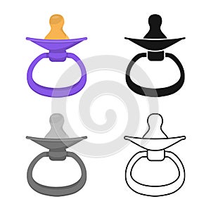 Isolated object of pacifier and childhood symbol. Graphic of pacifier and pacify stock symbol for web. photo