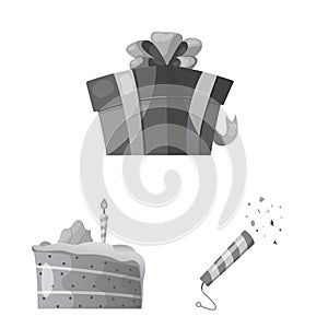 Isolated object of party and birthday logo. Set of party and celebration vector icon for stock.